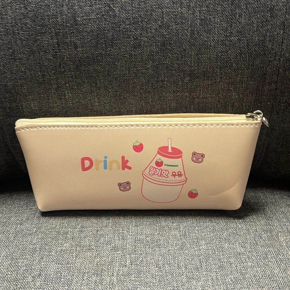 Cute Strawberry & Bear Pencil Pouch
